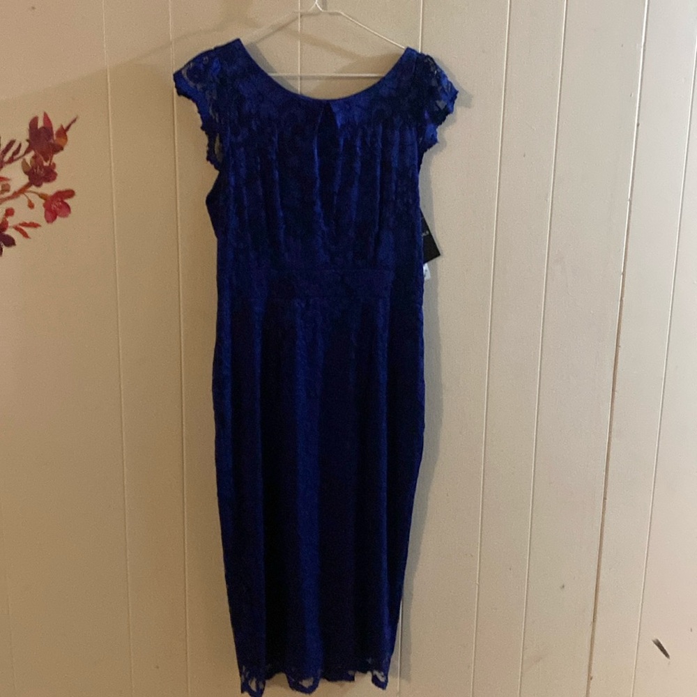 NWT Essentials by Abs royal blue lace dress size 12